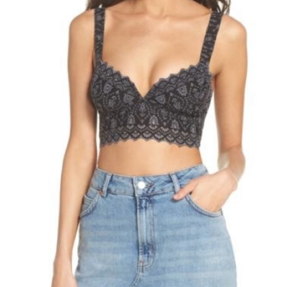 Free People Intimately FP Ezra Bralette Black